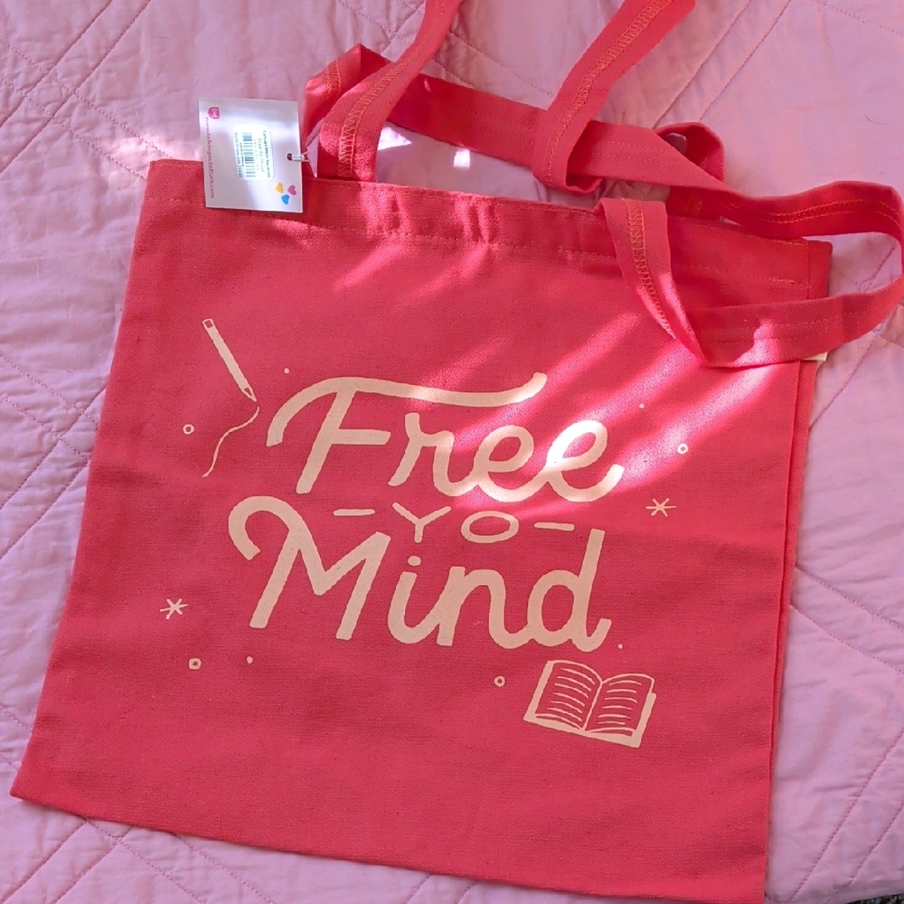 Vibrant Coral Tote with Inspirational Design